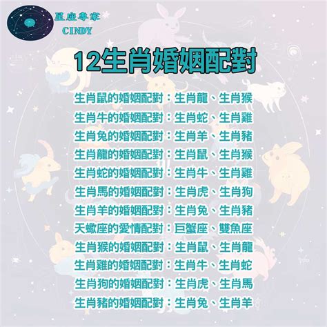 年次配對|完美配對：12生肖婚姻配對